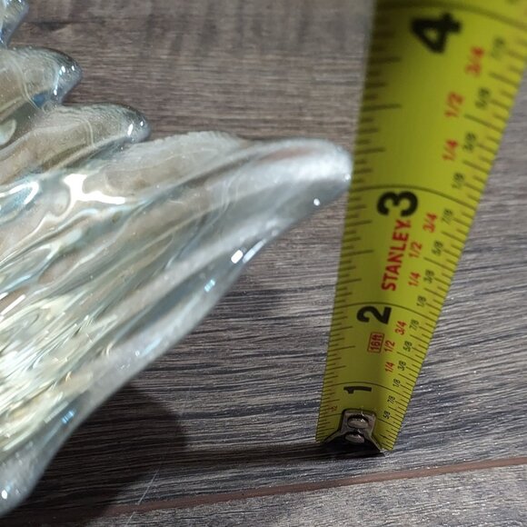 Bowl Akcam Gold Leaf Turkish Glass Holiday 13" x 12" x 3" Clear Silver Back - Picture 9 of 13